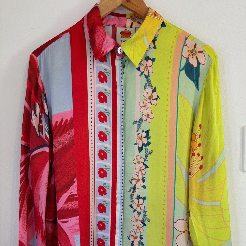 Silk Blouse by Farm Rio: Sz. M